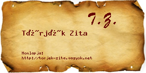 Törjék Zita névjegykártya