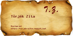 Törjék Zita névjegykártya
